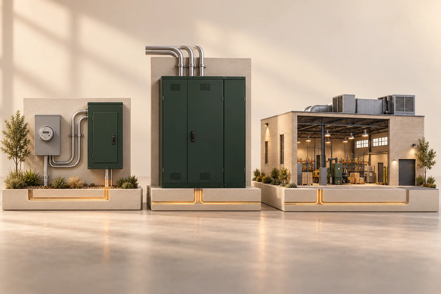 Conceptual 3D study of residential and commercial electrical distribution equipment